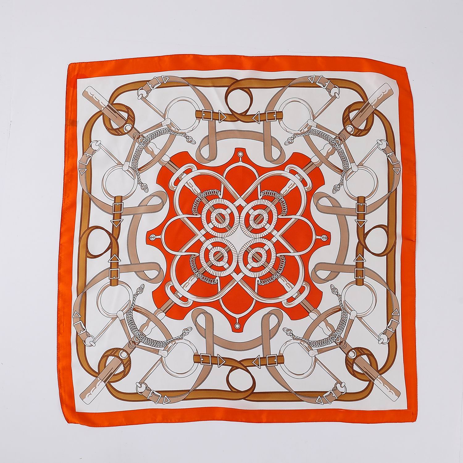 MASCADA CINTAS Y GRECAS BLANCA Y NARANJA