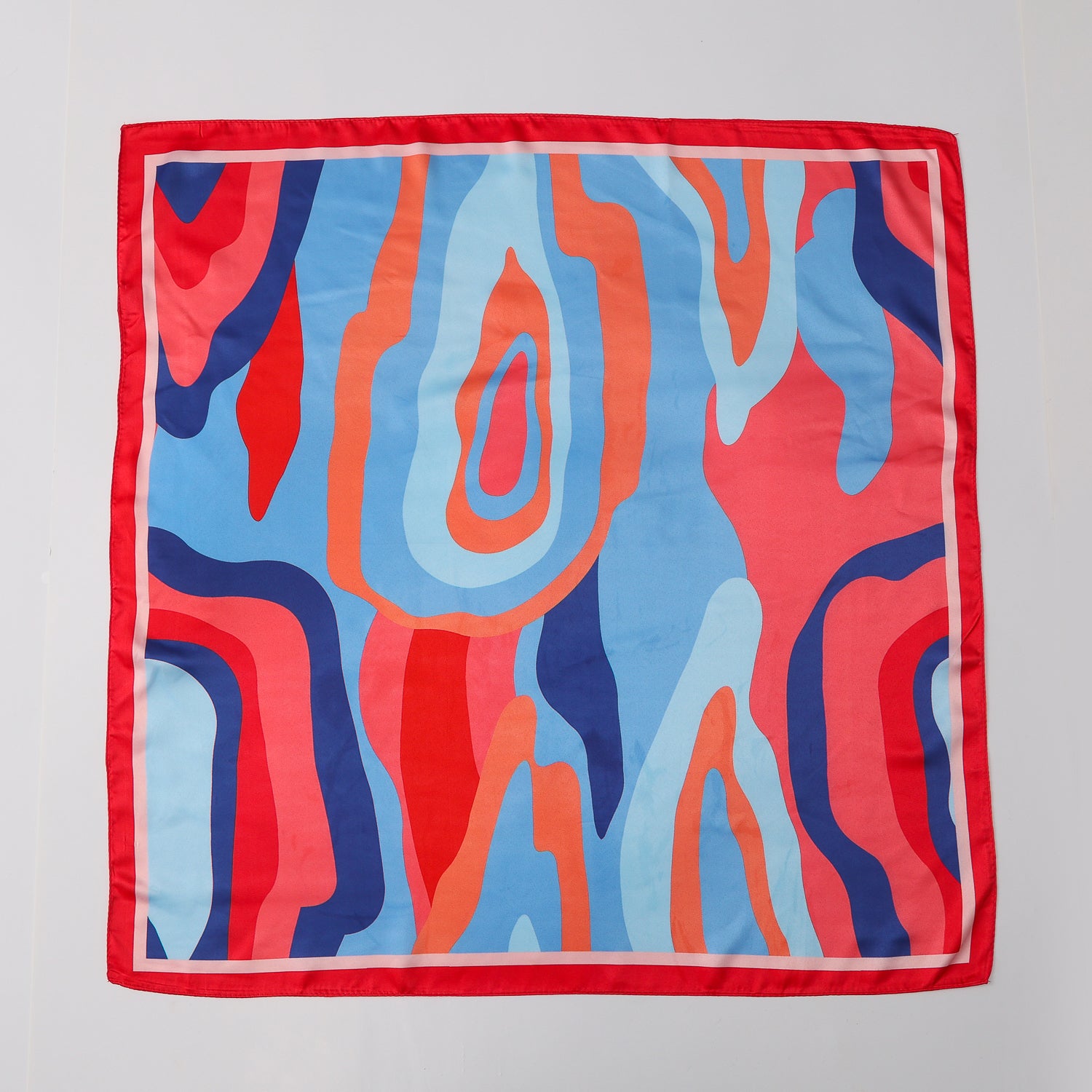 MASCADA 70X70 / ARTE ABSTRACTO PSICODELICO / NARANJA AZUL ROJO