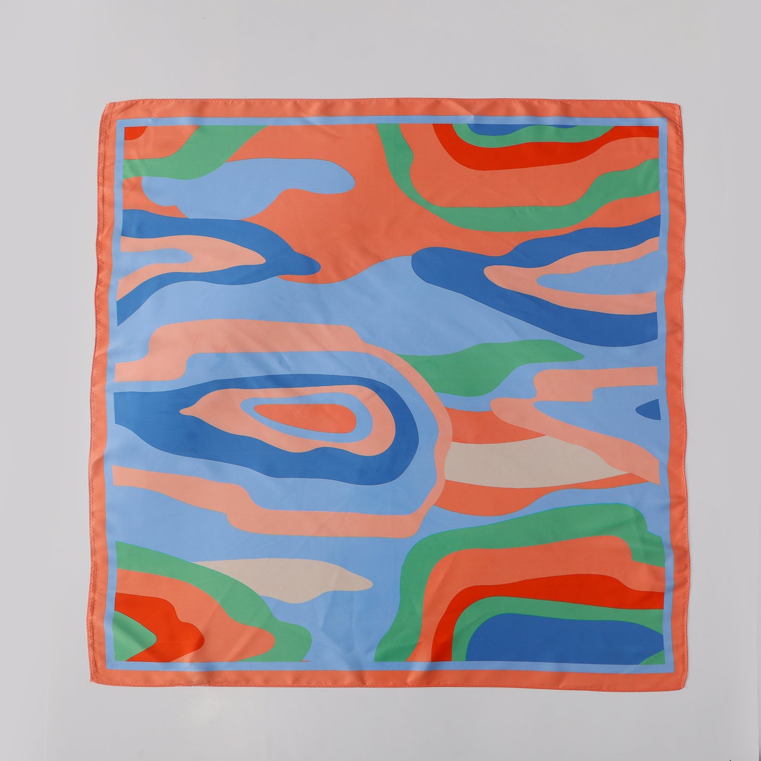 MASCADA 70X70 / ARTE ABSTRACTO PSICODELICO / PEACH AZUL VERDE
