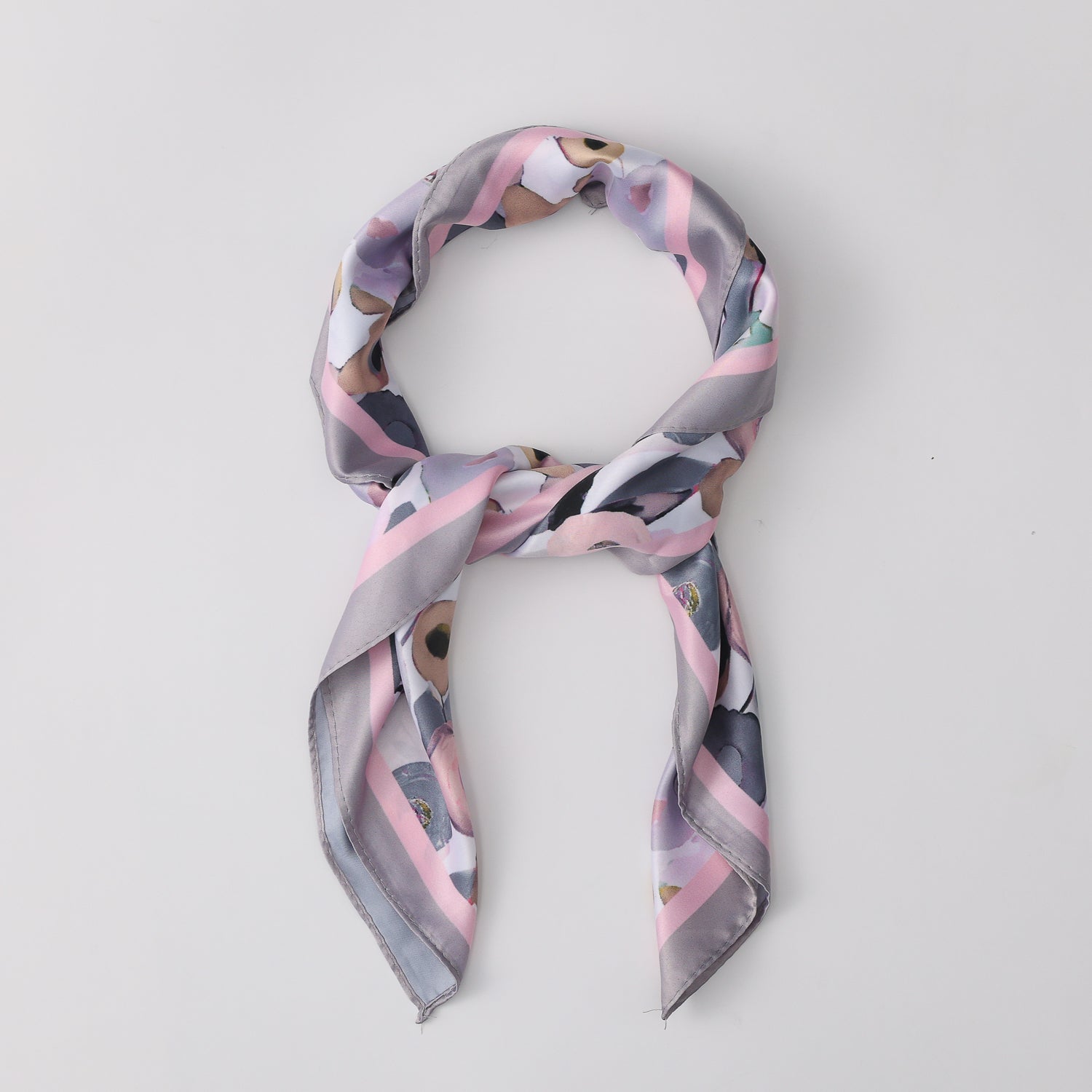 MASCADA 70X70 / FLORES DIFUMINADAS / ROSA Y GRIS