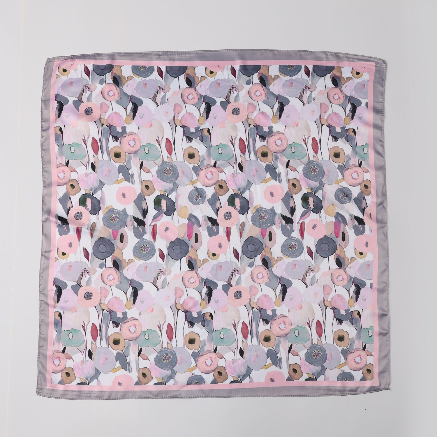 MASCADA 70X70 / FLORES DIFUMINADAS / ROSA Y GRIS
