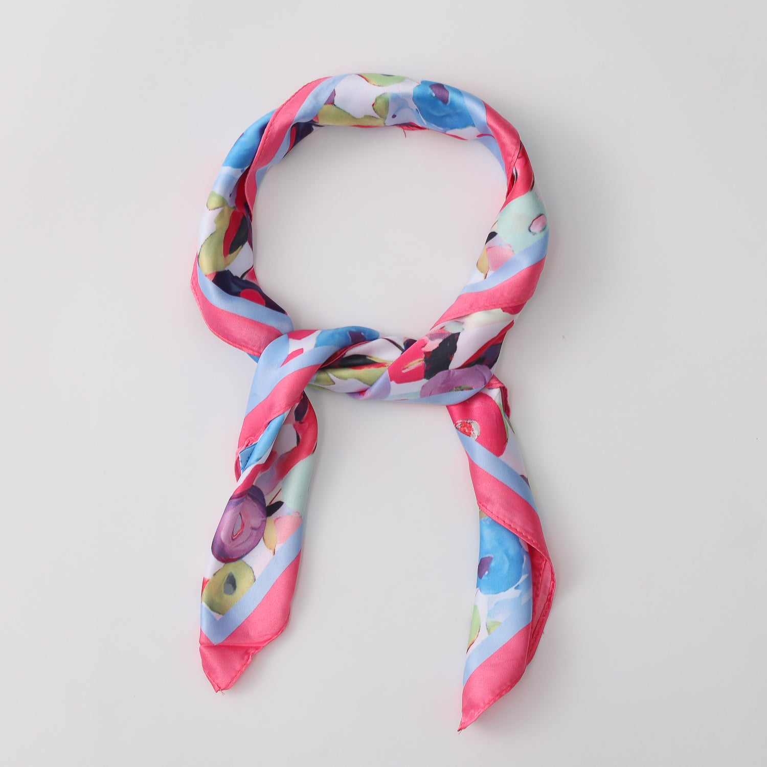MASCADA 70X70 / FLORES DIFUMINADAS / AZUL Y ROSA