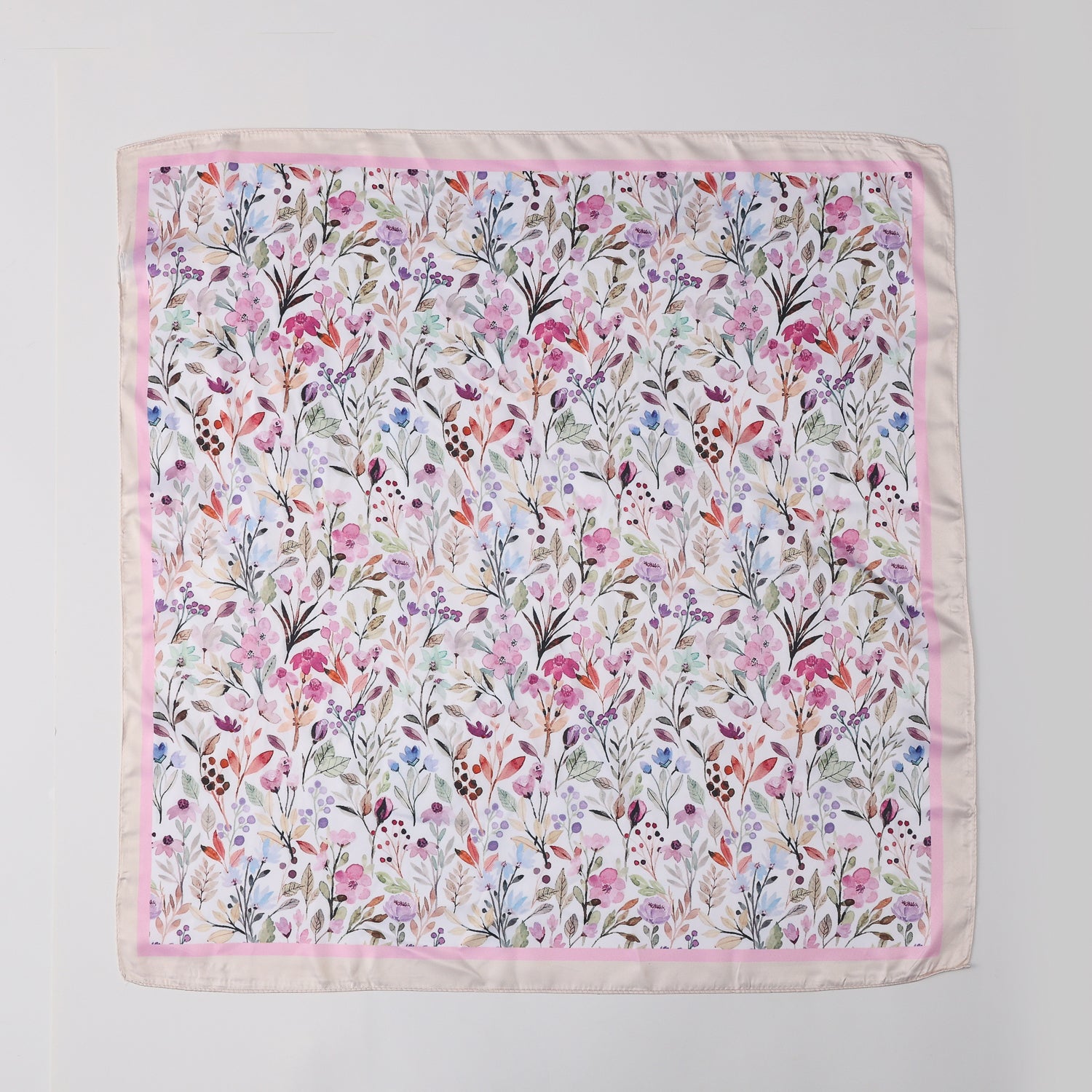 MASCADA 70X70 / RAMOS FLORES DELGADOS / PERFIL ROSA CLARO