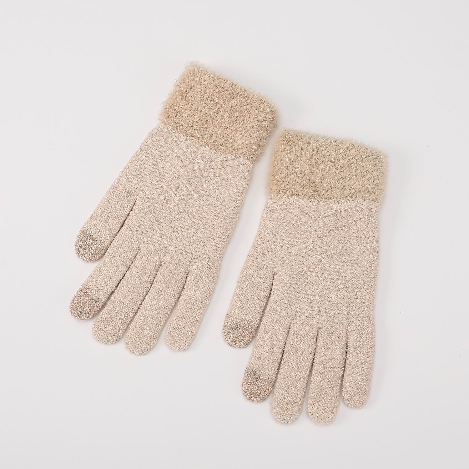 GUANTES TEJIDOS PUÑO GRUESO AFELPADO / COLORES