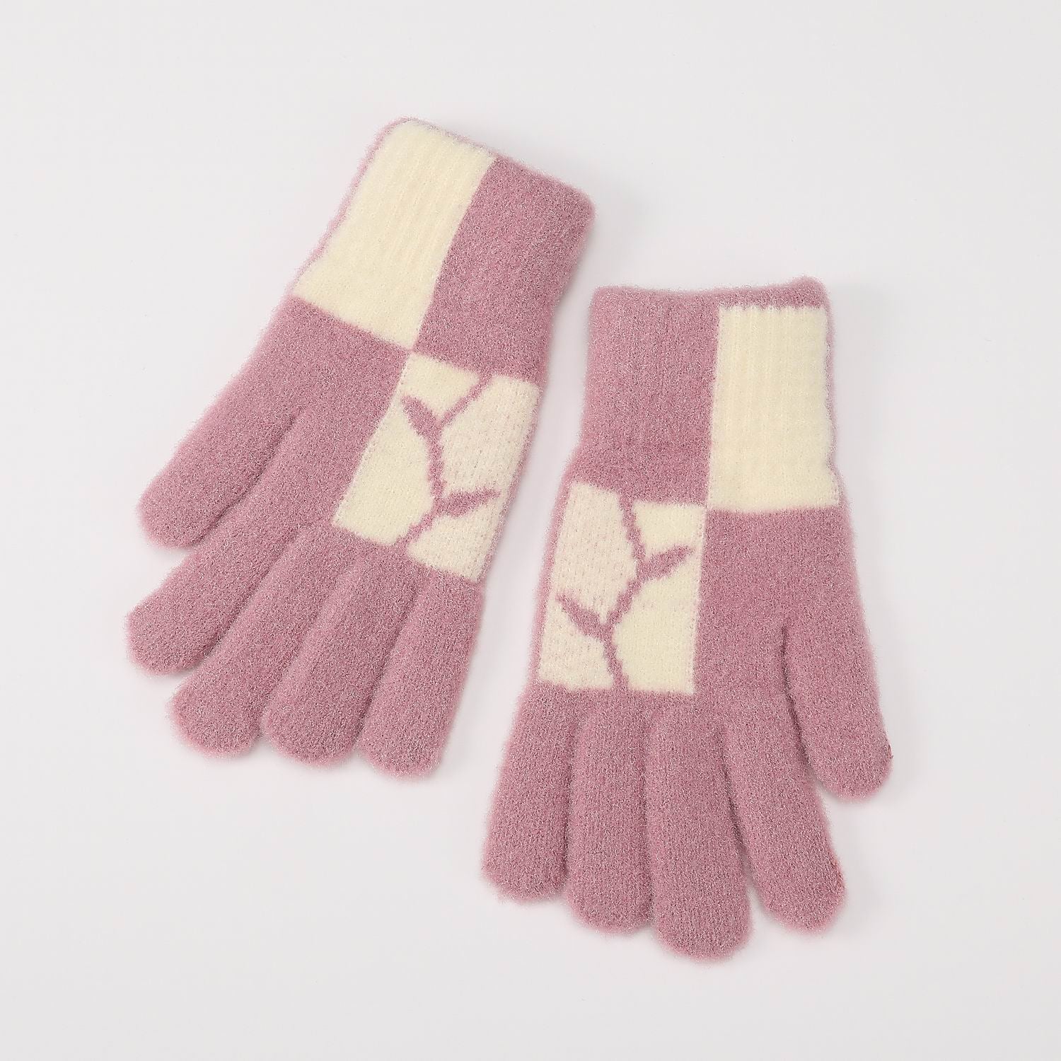 GUANTES TEJIDOS / 2 RECTANGULOS RAMA / COLORES