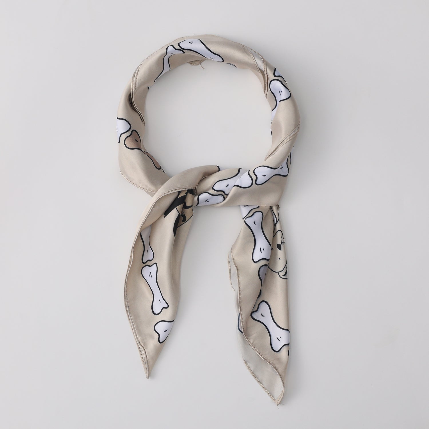 MASCADA 70X70 / PERROS CAFÉ / BLANCO BEIGE